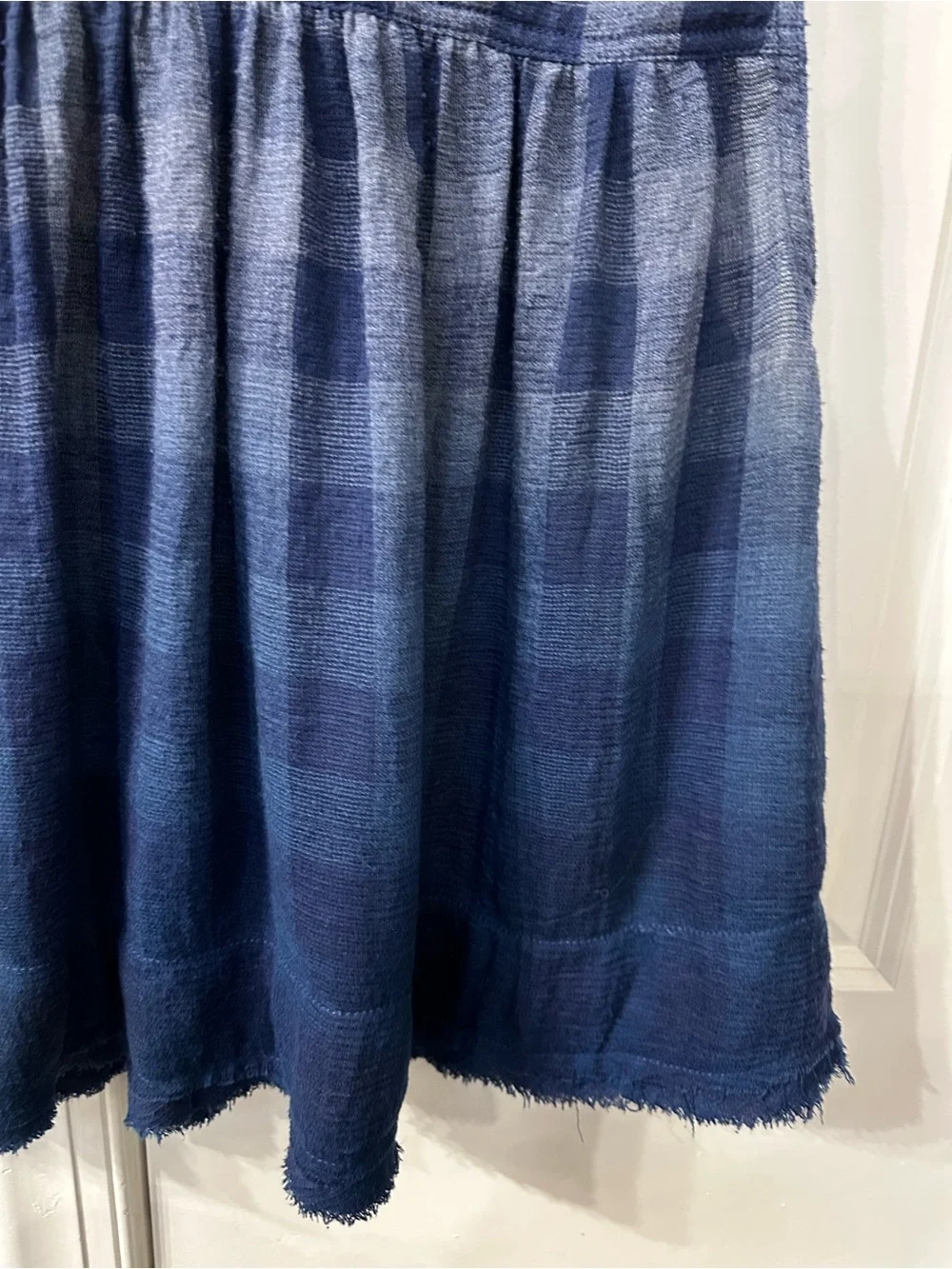 Free People Blue Plaid Sleeveless Button-Front Tank vest Size M